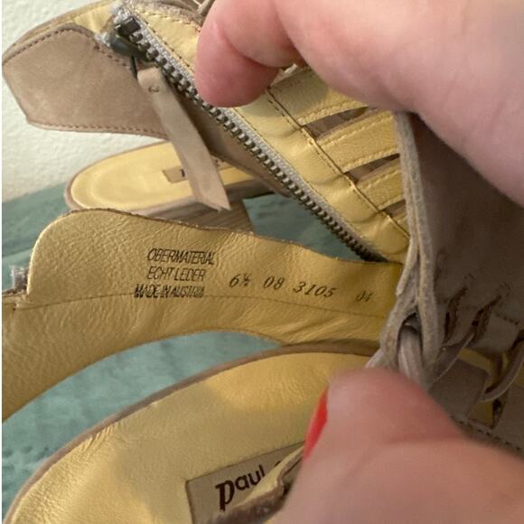 Paul Green Size 9 Sabrina Sandal Sisal Nubuk 3 1/2" Stacked Heel - Picture 10 of 15